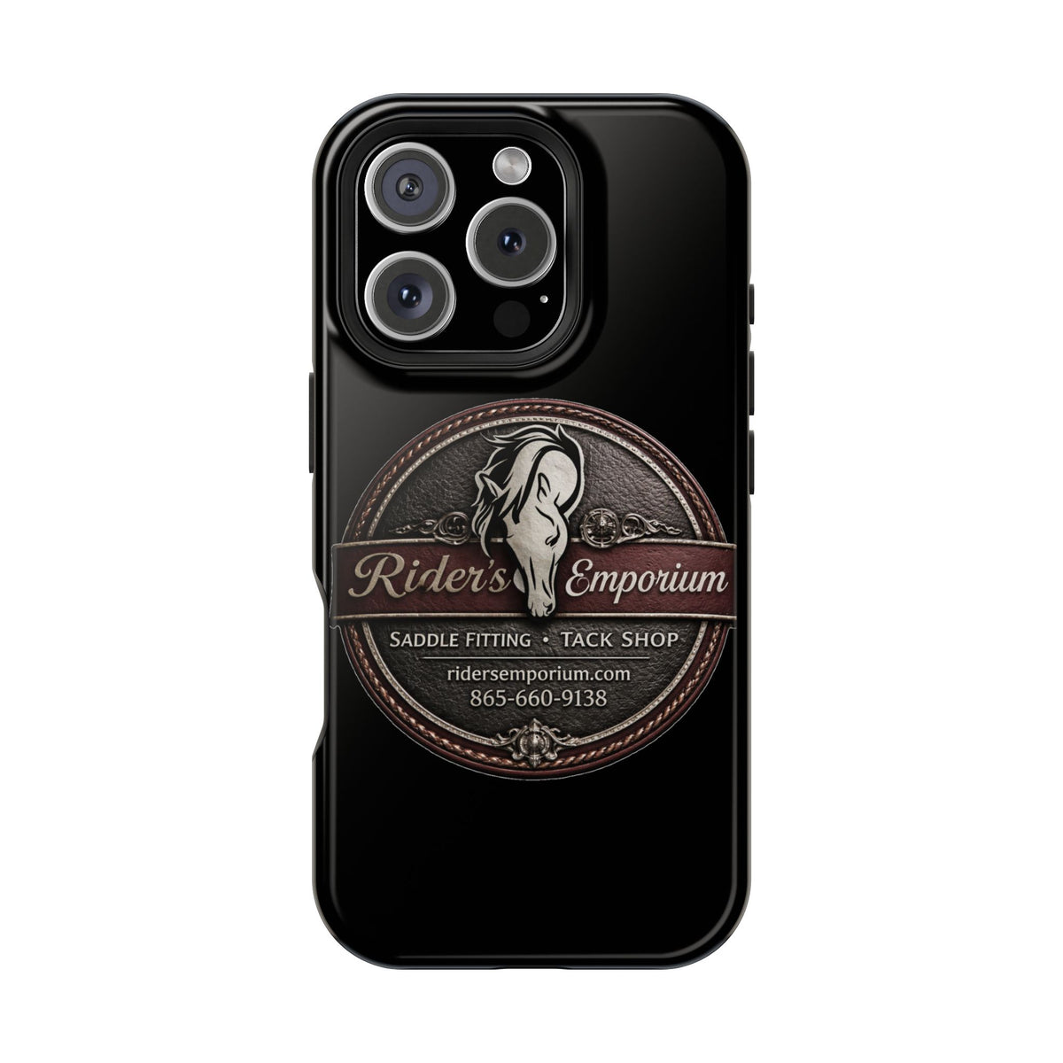 Magnetic Impact-Resistant Phone Case — Saddle Shop Logo