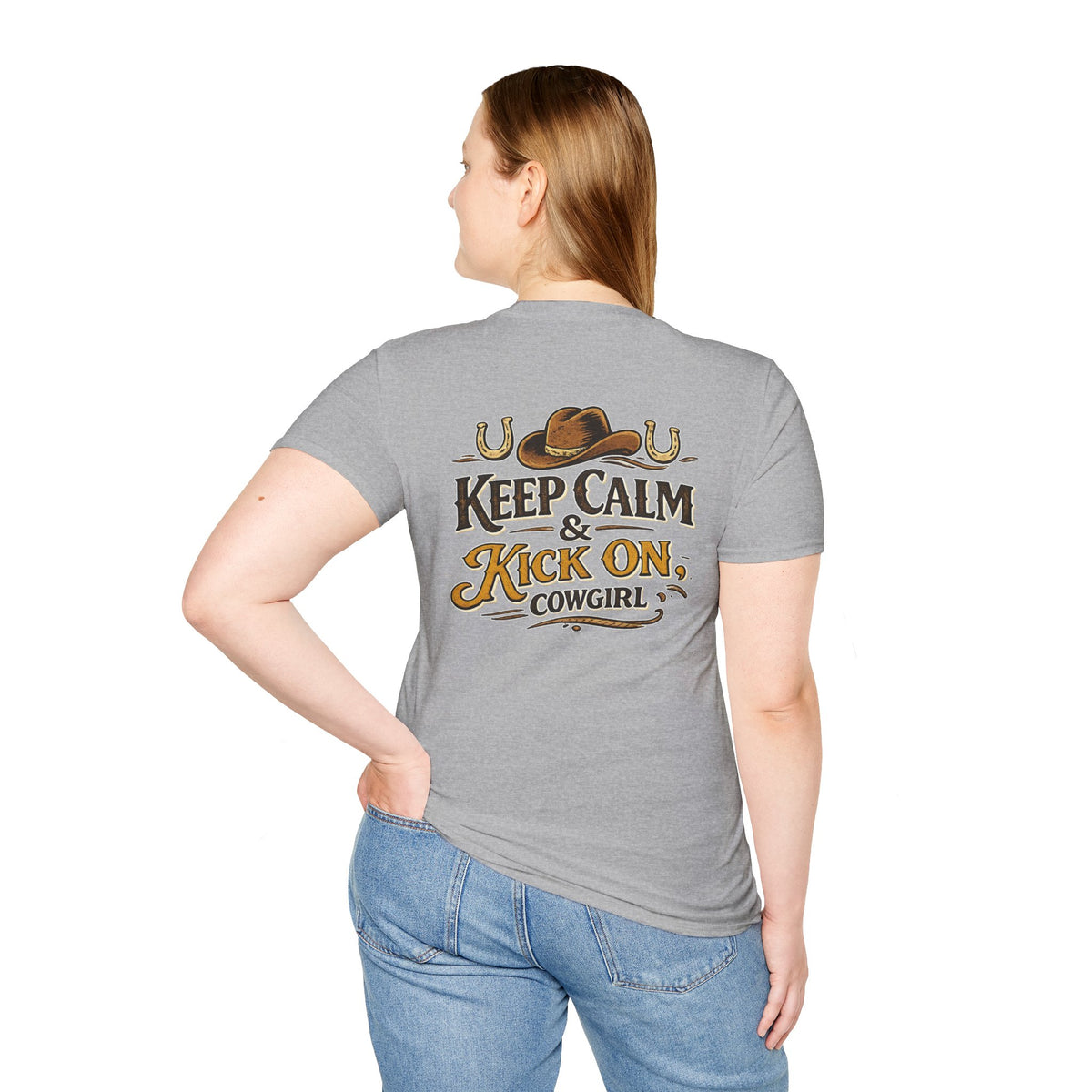 "Keep Calm & Kick On Cowgirl" T-Shirt