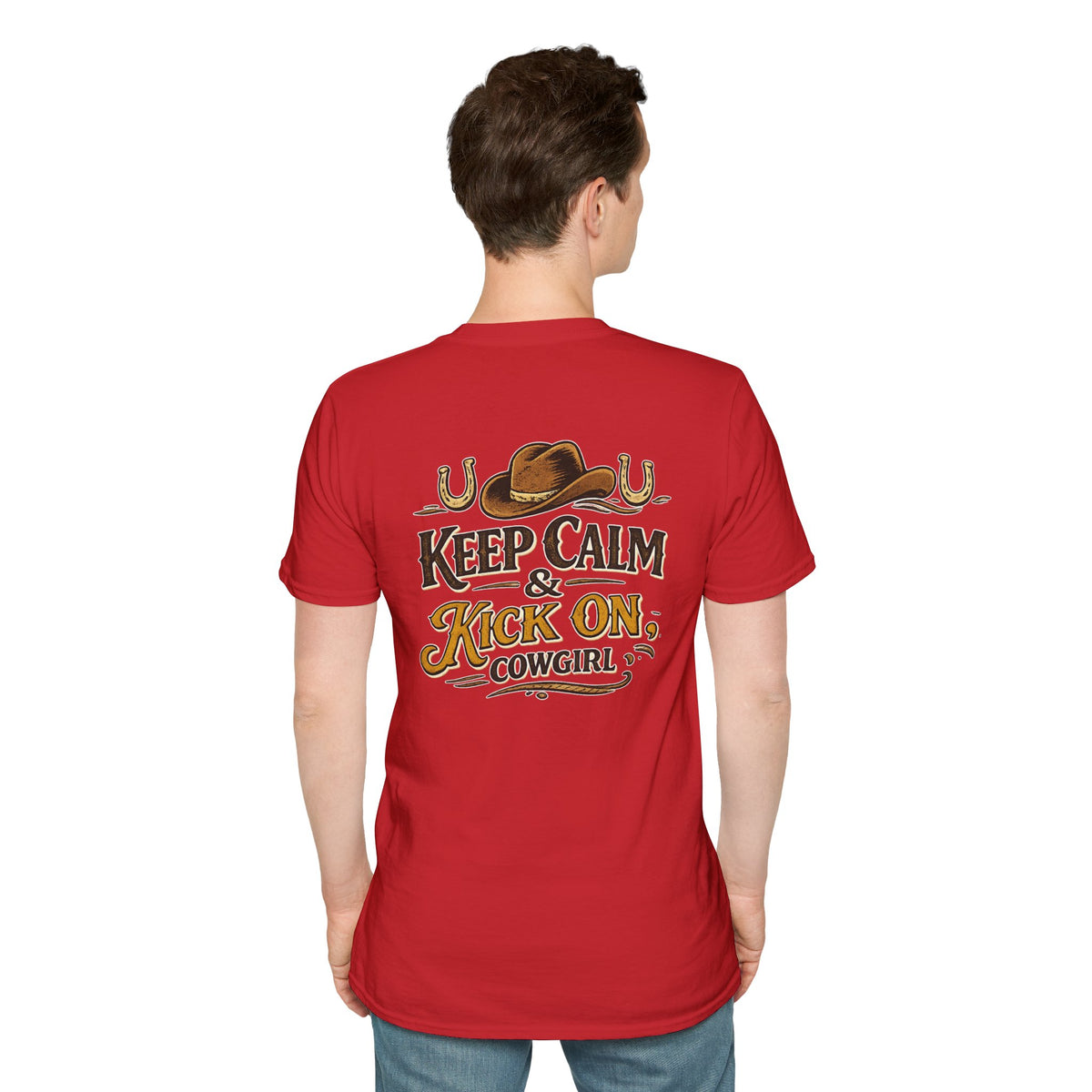"Keep Calm & Kick On Cowgirl" T-Shirt