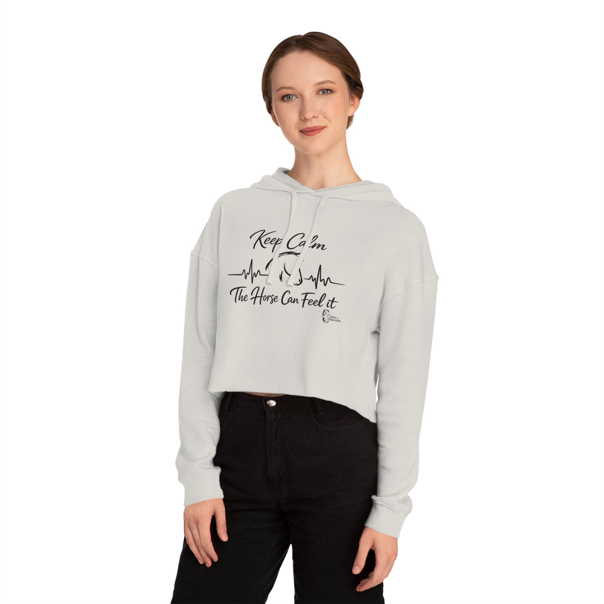 "Keep Calm The Horse Can Feel It" Cropped Hoodie