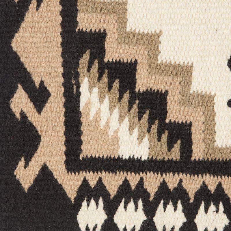 1438-4 Mayatex Haymaker Wool Blanket-38x34 BLACK CREAM SAND
