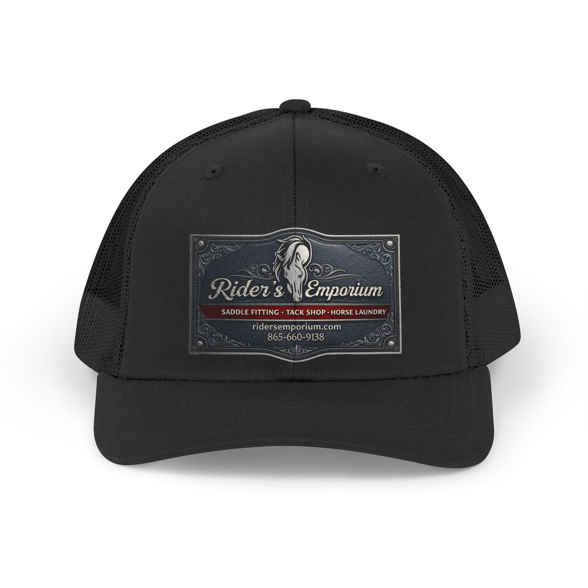 Retro Trucker Hat — 'Rider's Emporium' Vintage Patch Cap