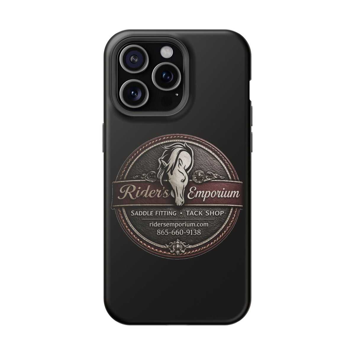 Magnetic Impact-Resistant Phone Case — Saddle Shop Logo