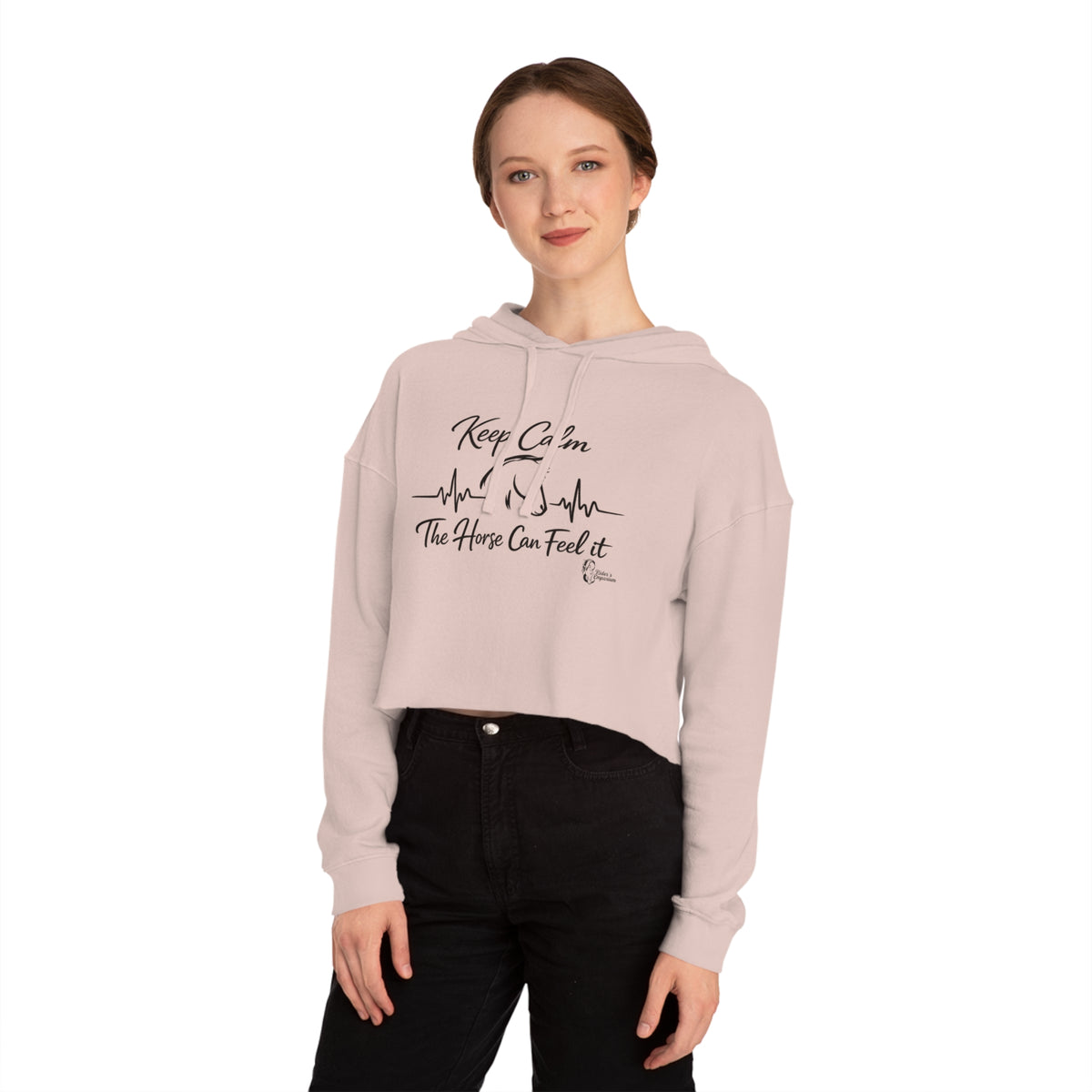 "Keep Calm The Horse Can Feel It" Cropped Hoodie