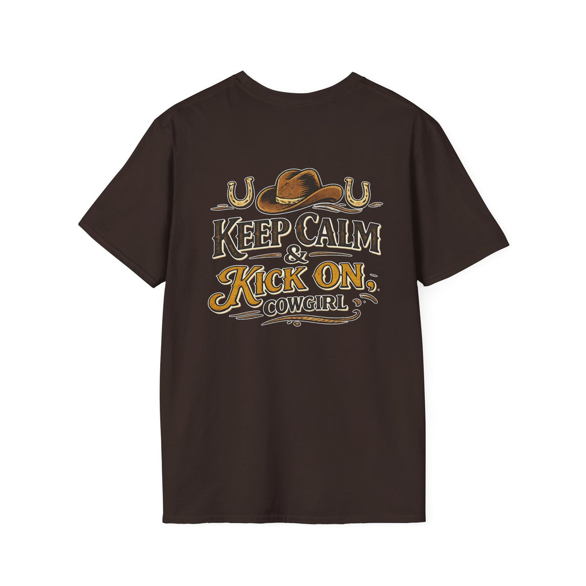 "Keep Calm & Kick On Cowgirl" T-Shirt
