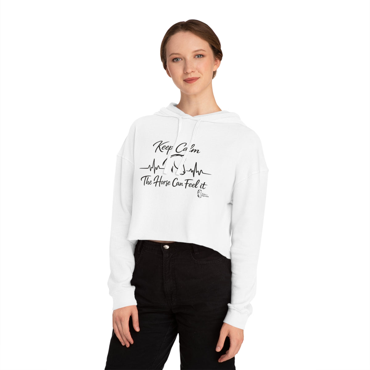 "Keep Calm The Horse Can Feel It" Cropped Hoodie