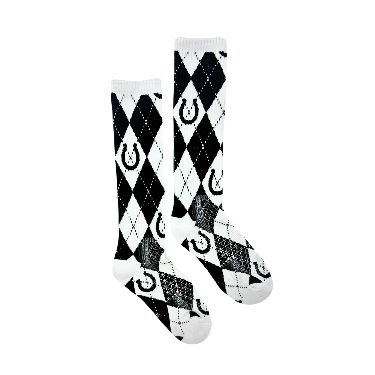 Lucky Argyle Blk/White Performance Boot Socks