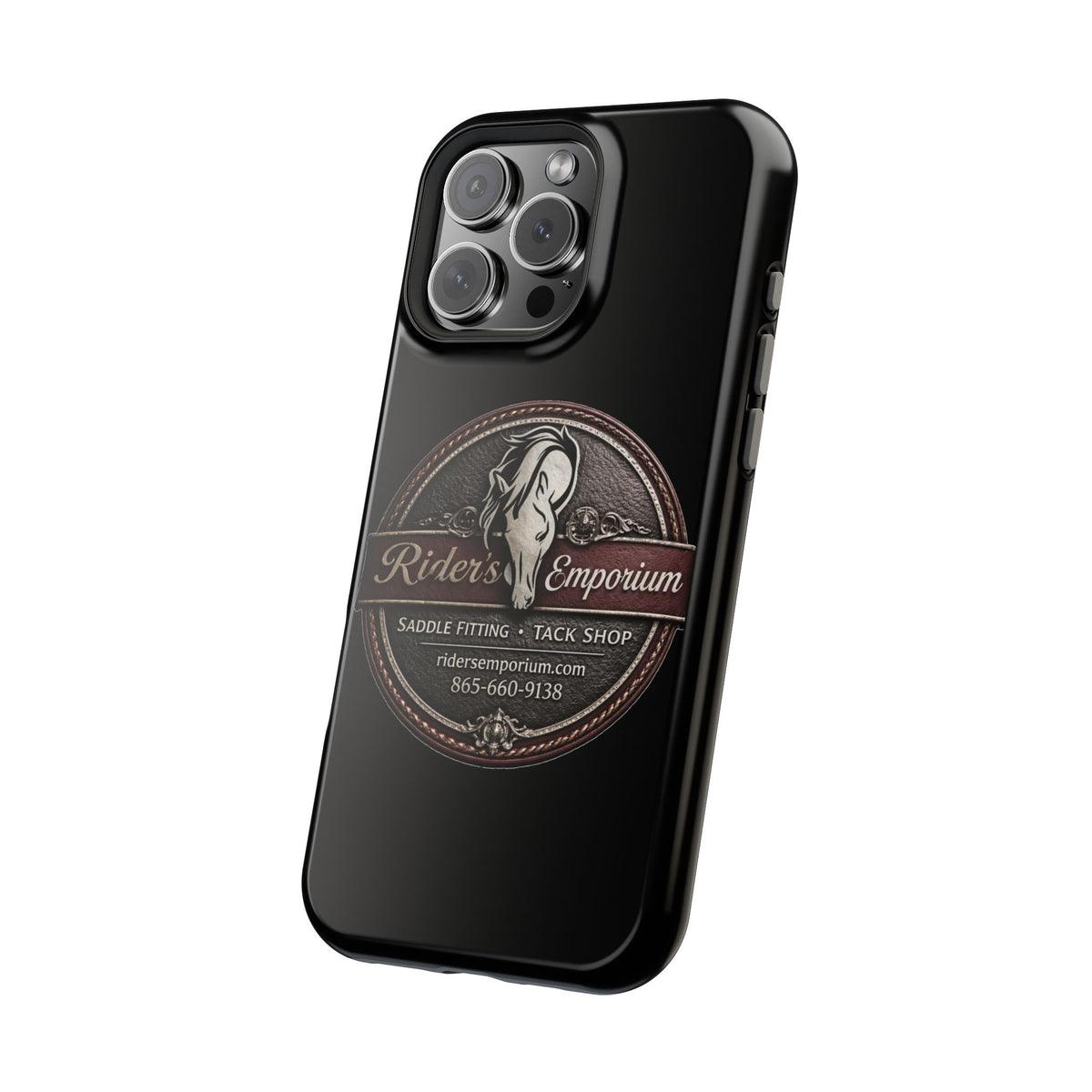 Magnetic Impact-Resistant Phone Case — Saddle Shop Logo