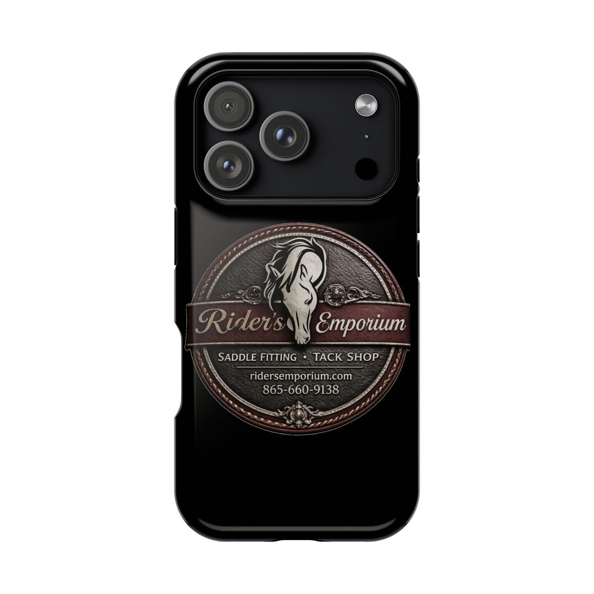 Magnetic Impact-Resistant Phone Case — Saddle Shop Logo