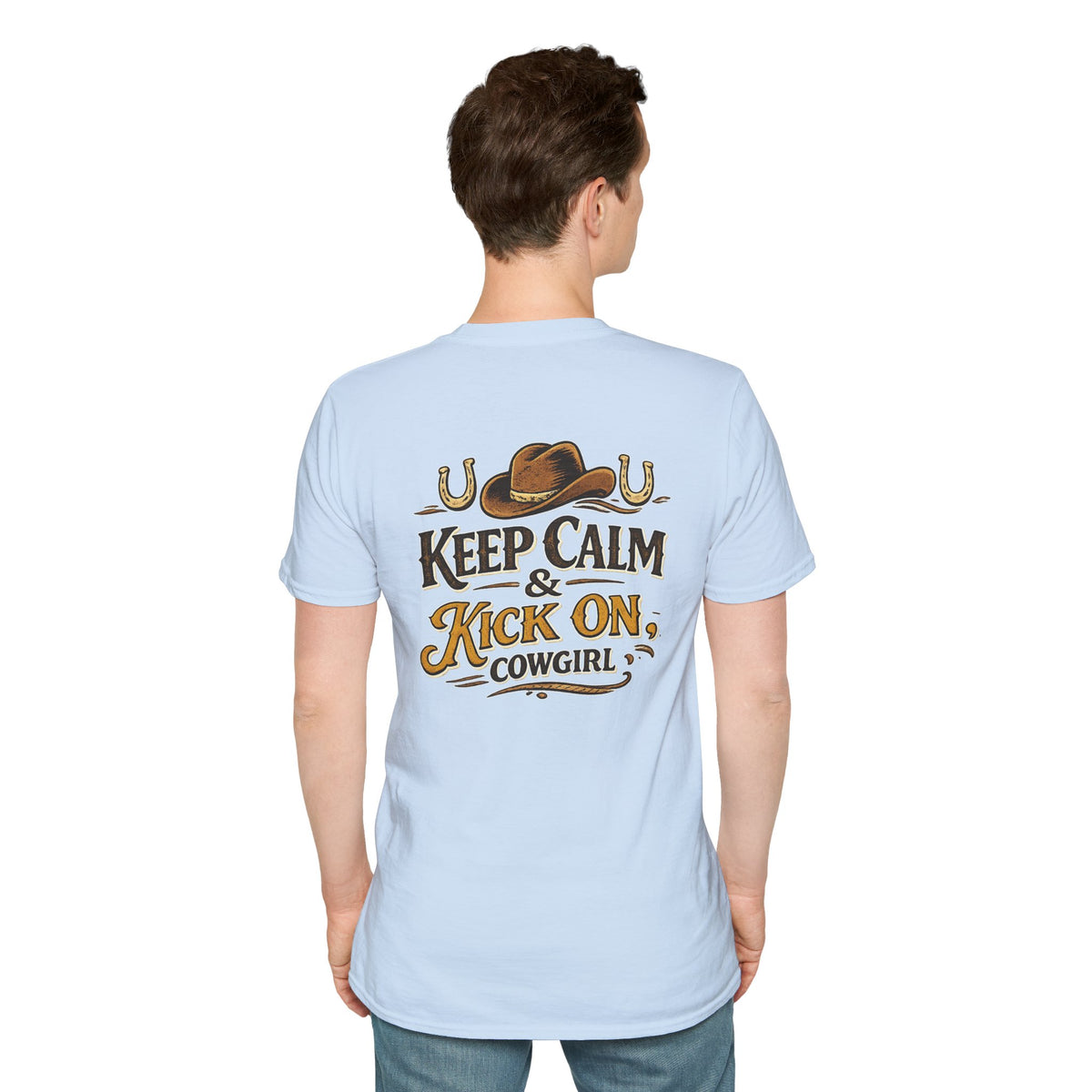 "Keep Calm & Kick On Cowgirl" T-Shirt