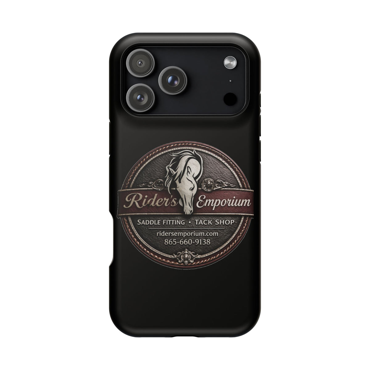 Magnetic Impact-Resistant Phone Case — Saddle Shop Logo