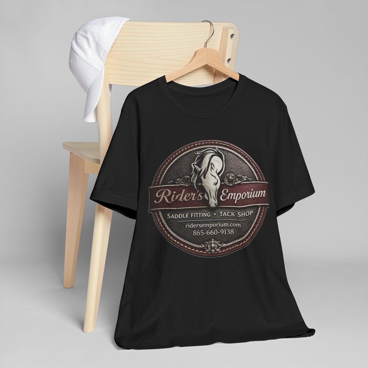 Rider's Emporium Logo T-Shirt — Saddle Fitting & Tack Shop Tee