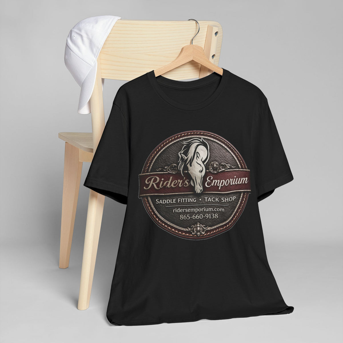 Rider's Emporium Logo T-Shirt — Saddle Fitting & Tack Shop Tee