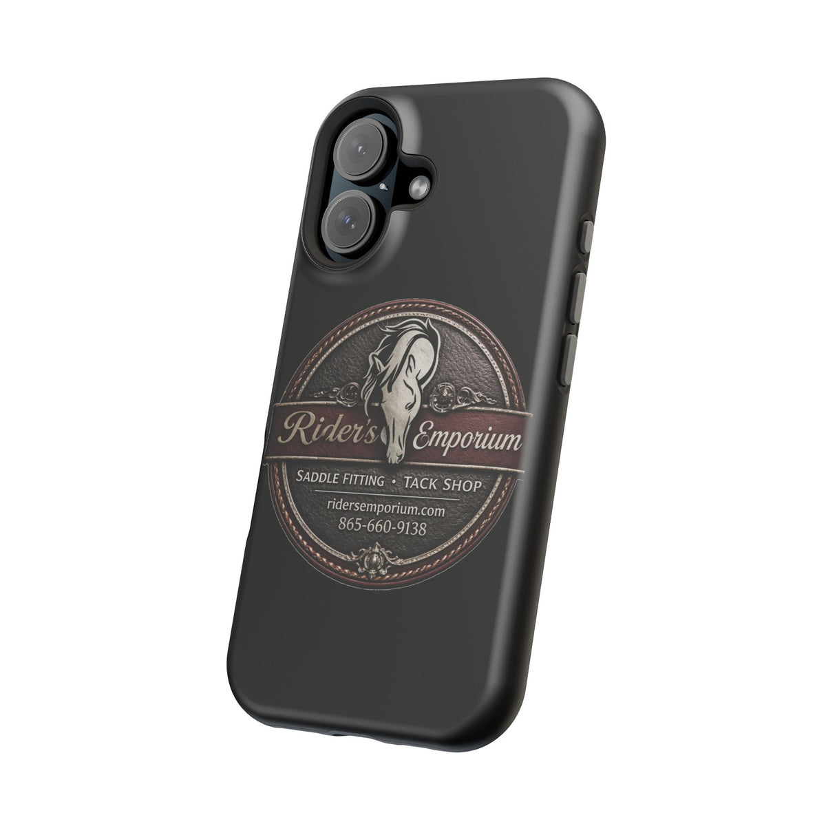 Magnetic Impact-Resistant Phone Case — Saddle Shop Logo