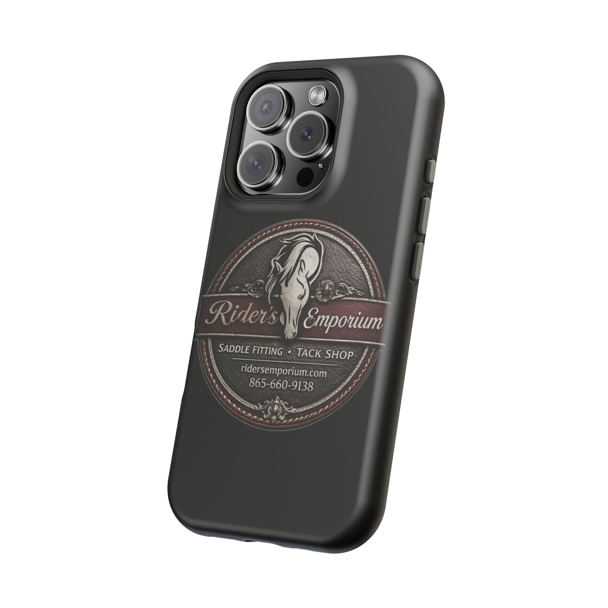 Magnetic Impact-Resistant Phone Case — Saddle Shop Logo