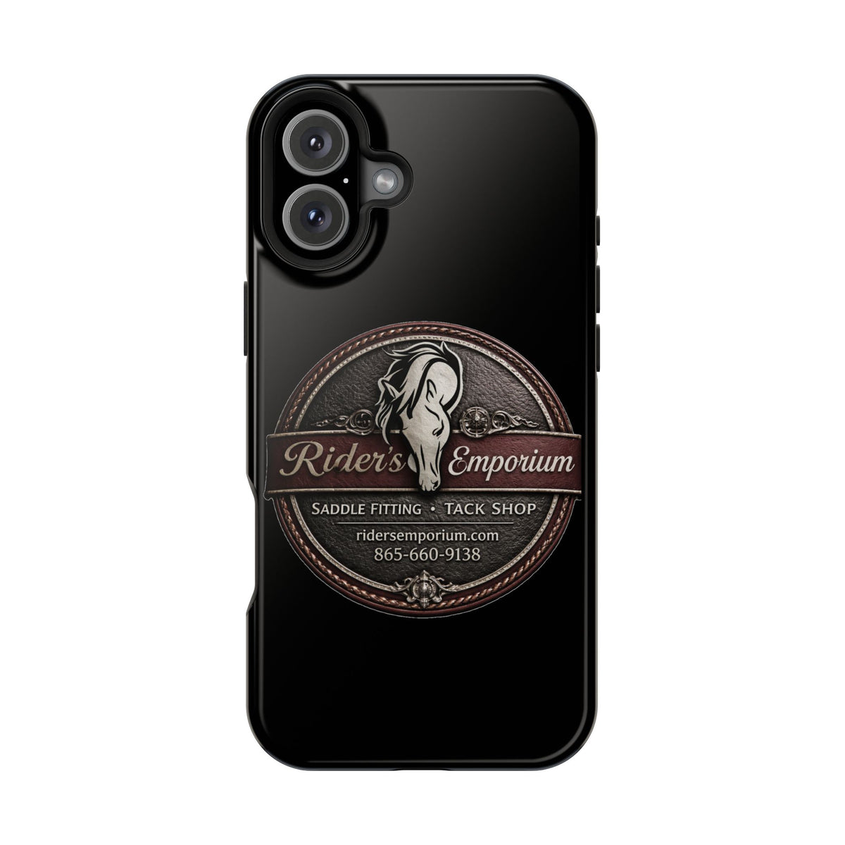 Magnetic Impact-Resistant Phone Case — Saddle Shop Logo