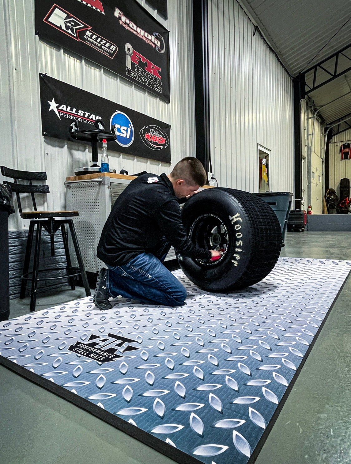 Portable Stall Mat Diamond Plate Design 5x10