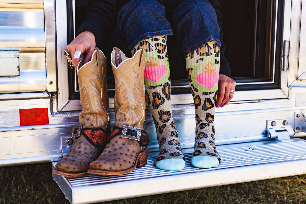 Lucky Leopard Diva Performance Boot Socks