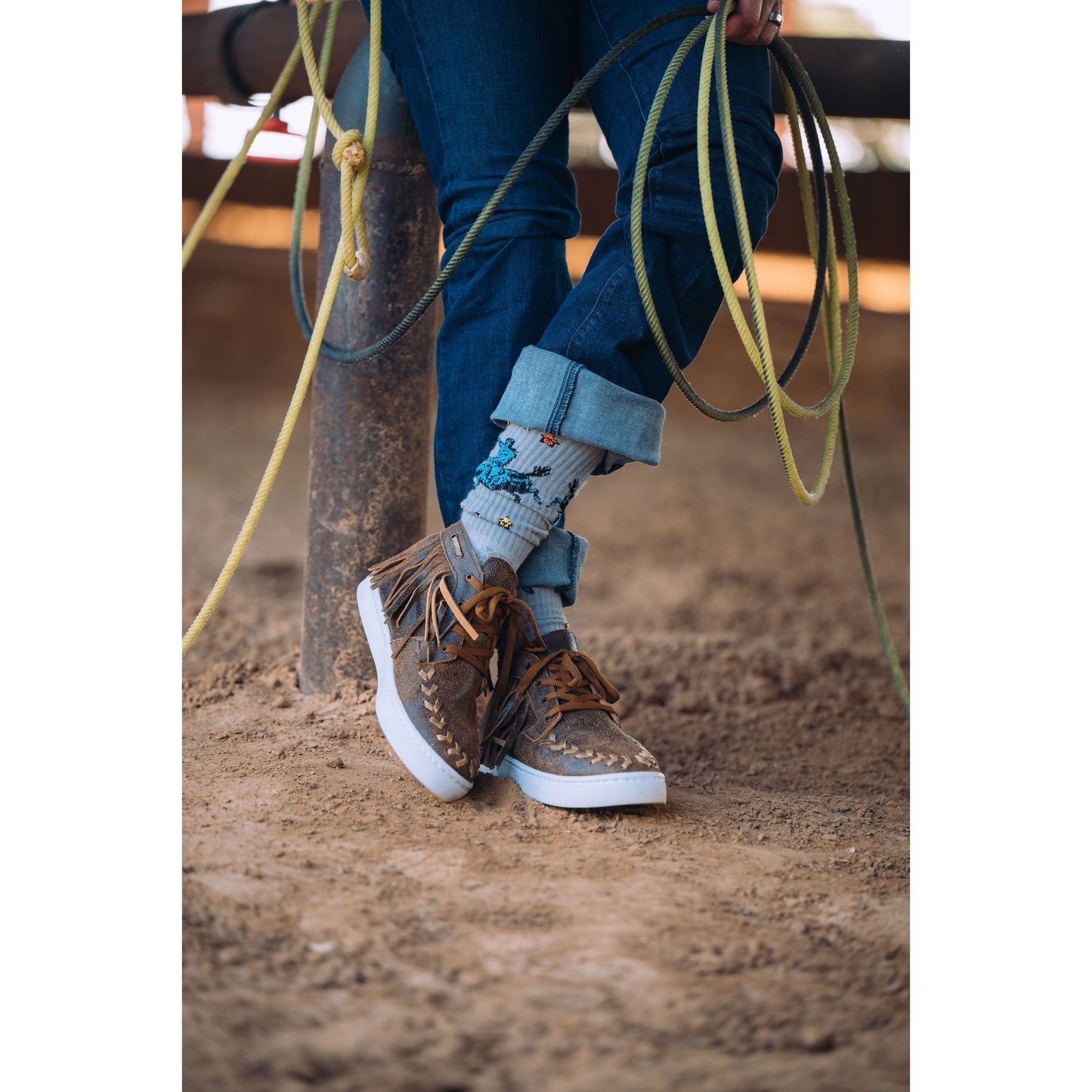 Fringe Long Live Grey Performance Boot Socks