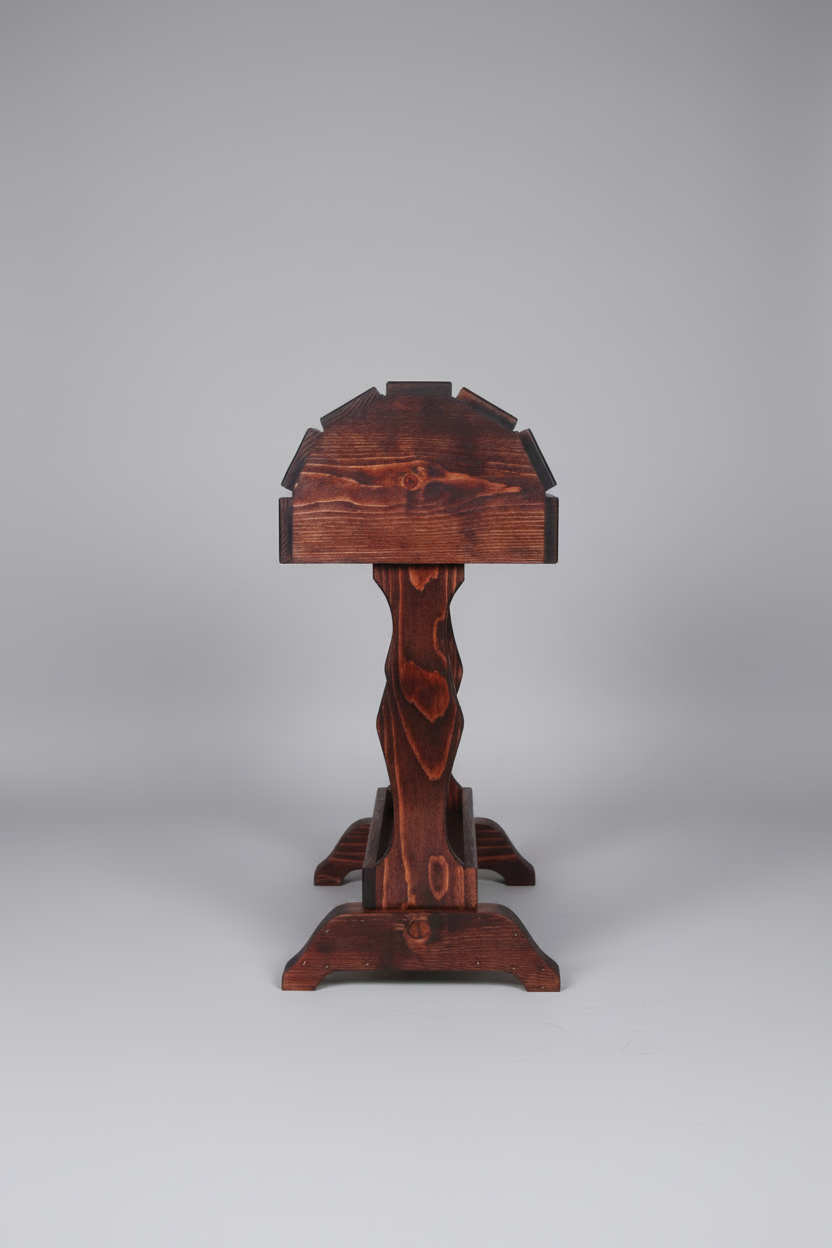 Classic Wood Saddle Stand / Red Mahogany Stain / satin finish