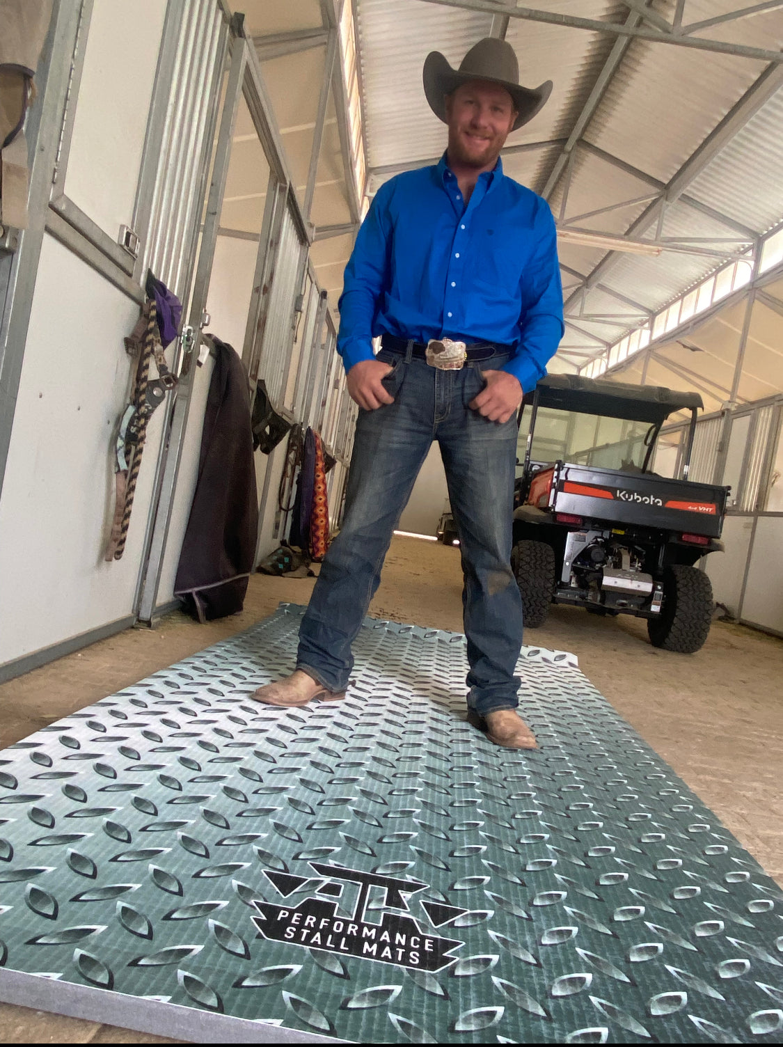 Portable Stall Mat Diamond Plate Design 5x10