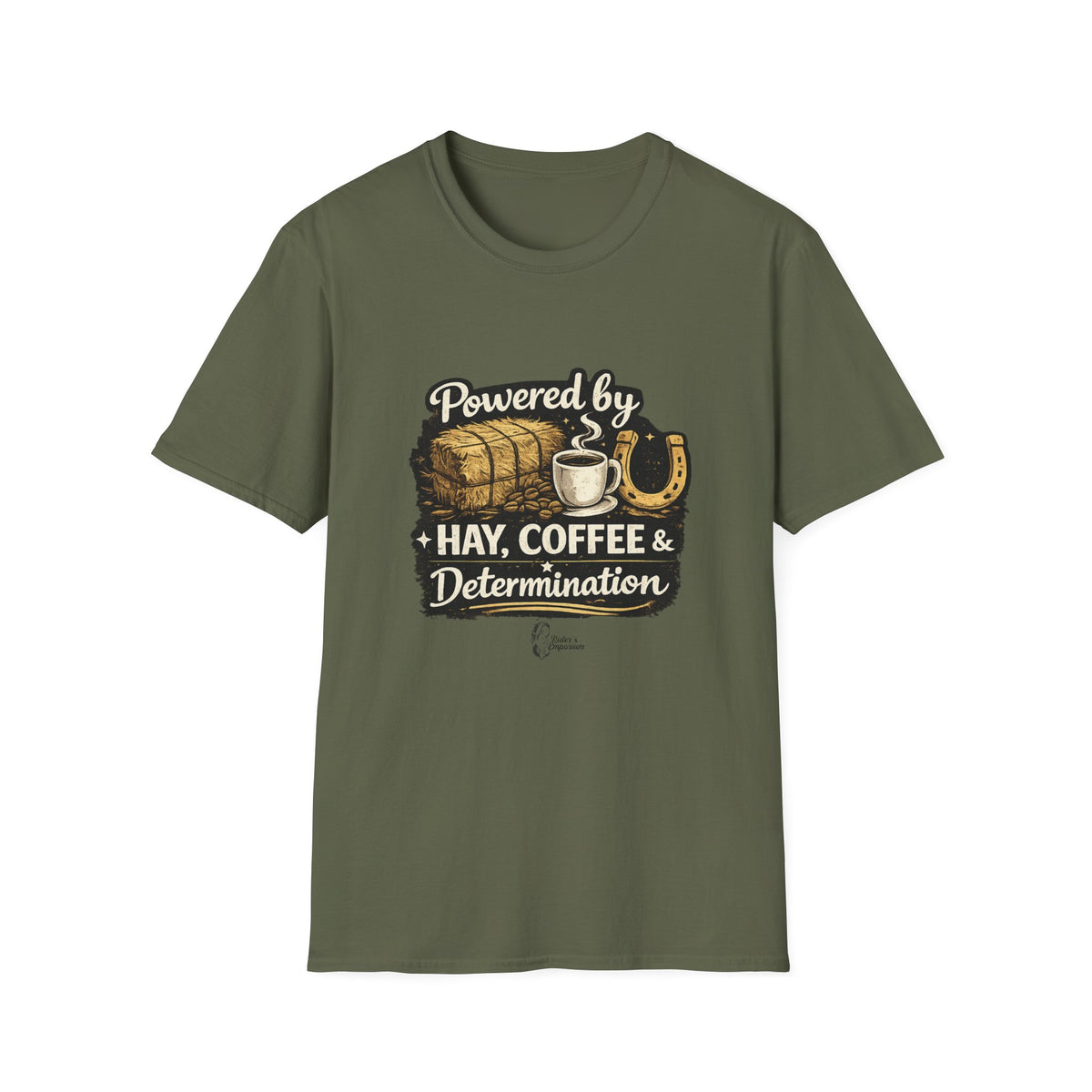 "Powered by Hay, Coffee & Determination" Softstyle T-Shirt