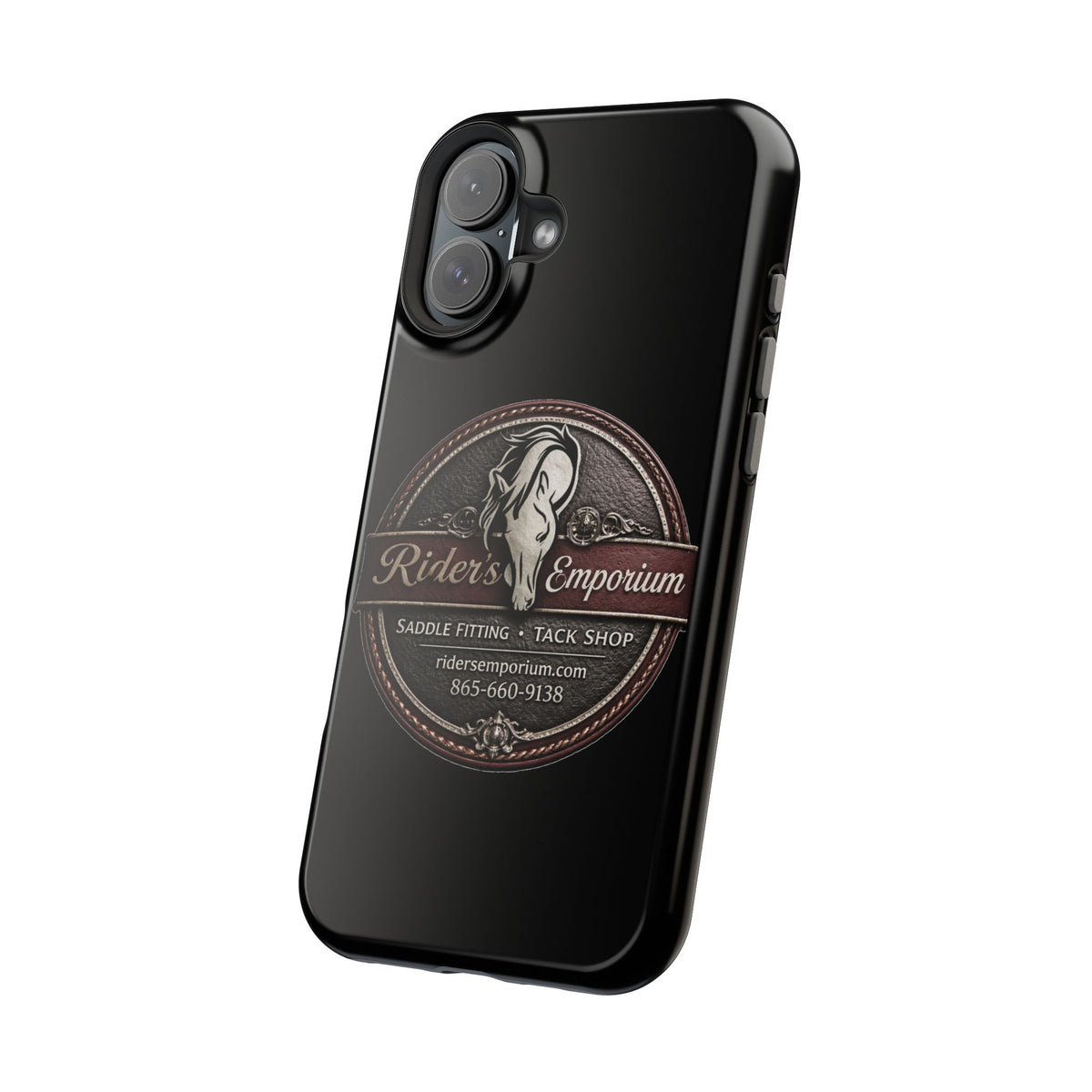 Magnetic Impact-Resistant Phone Case — Saddle Shop Logo