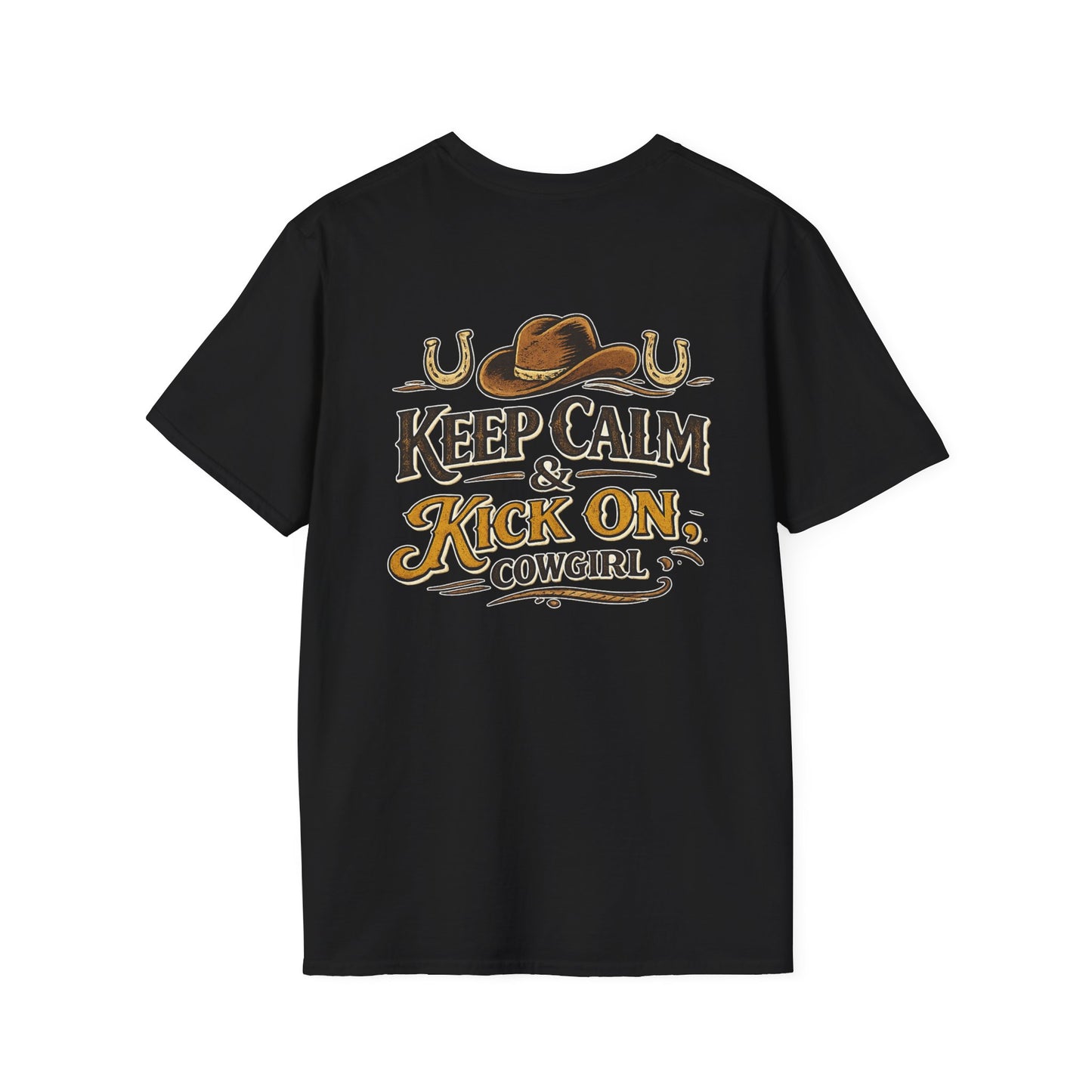 "Keep Calm & Kick On Cowgirl" T-Shirt