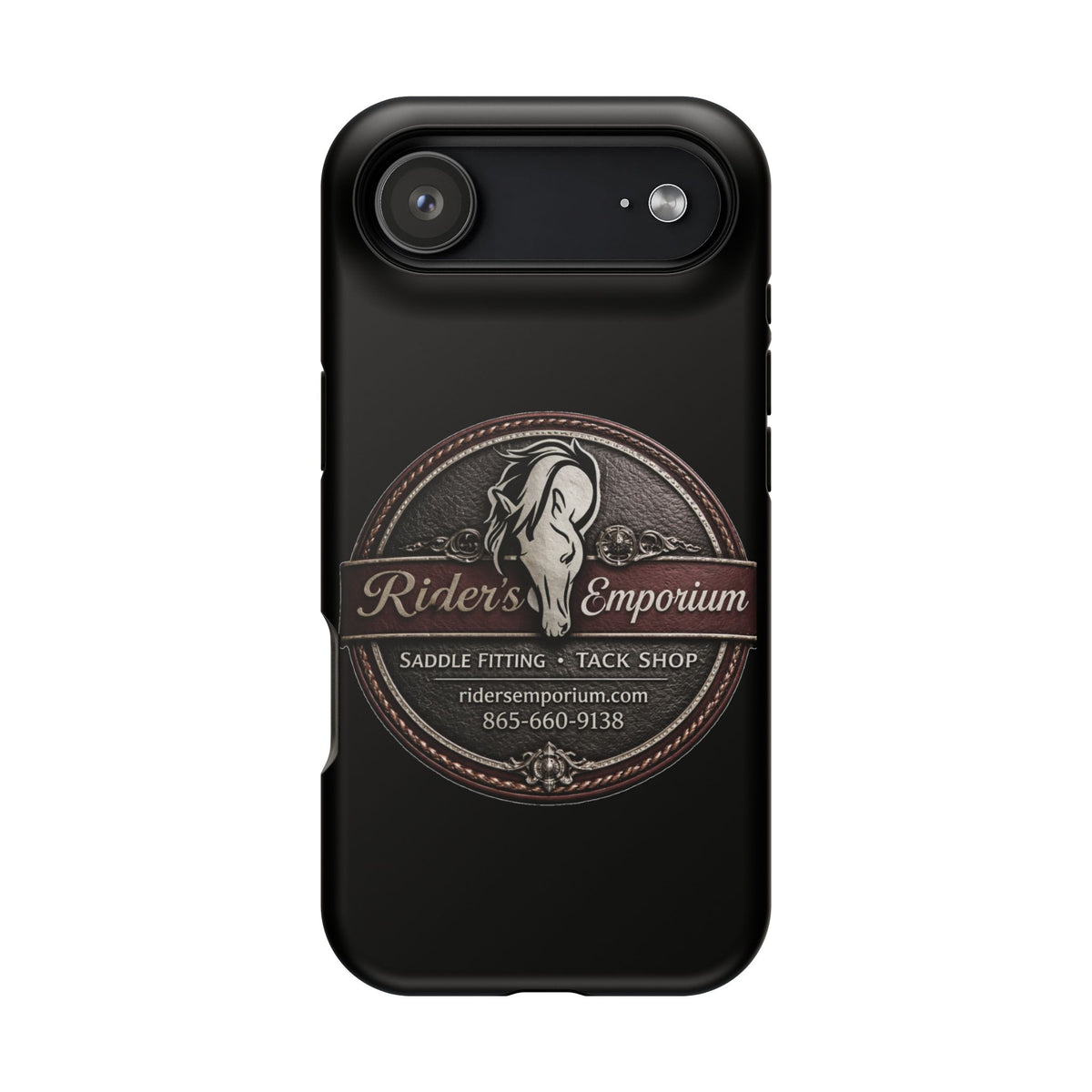 Magnetic Impact-Resistant Phone Case — Saddle Shop Logo