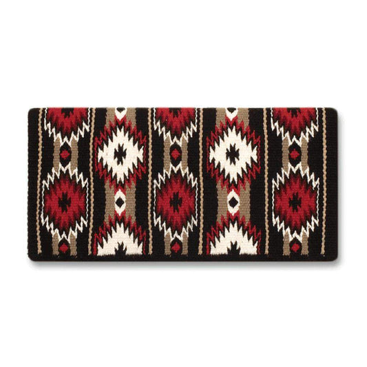 Mayatex 1463-13 36x34 "2x2" Wool Blanket RED TAN CREAM