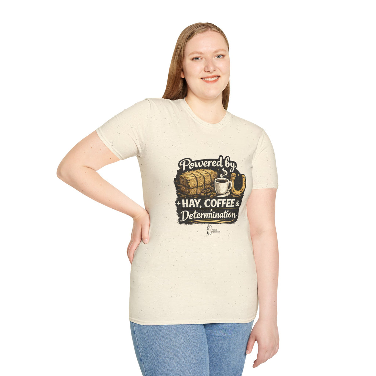 "Powered by Hay, Coffee & Determination" Softstyle T-Shirt