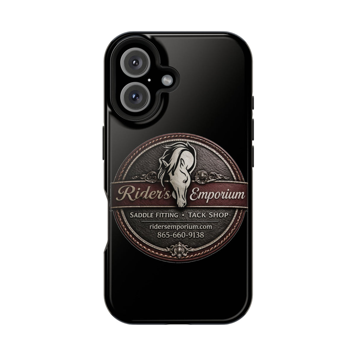 Magnetic Impact-Resistant Phone Case — Saddle Shop Logo