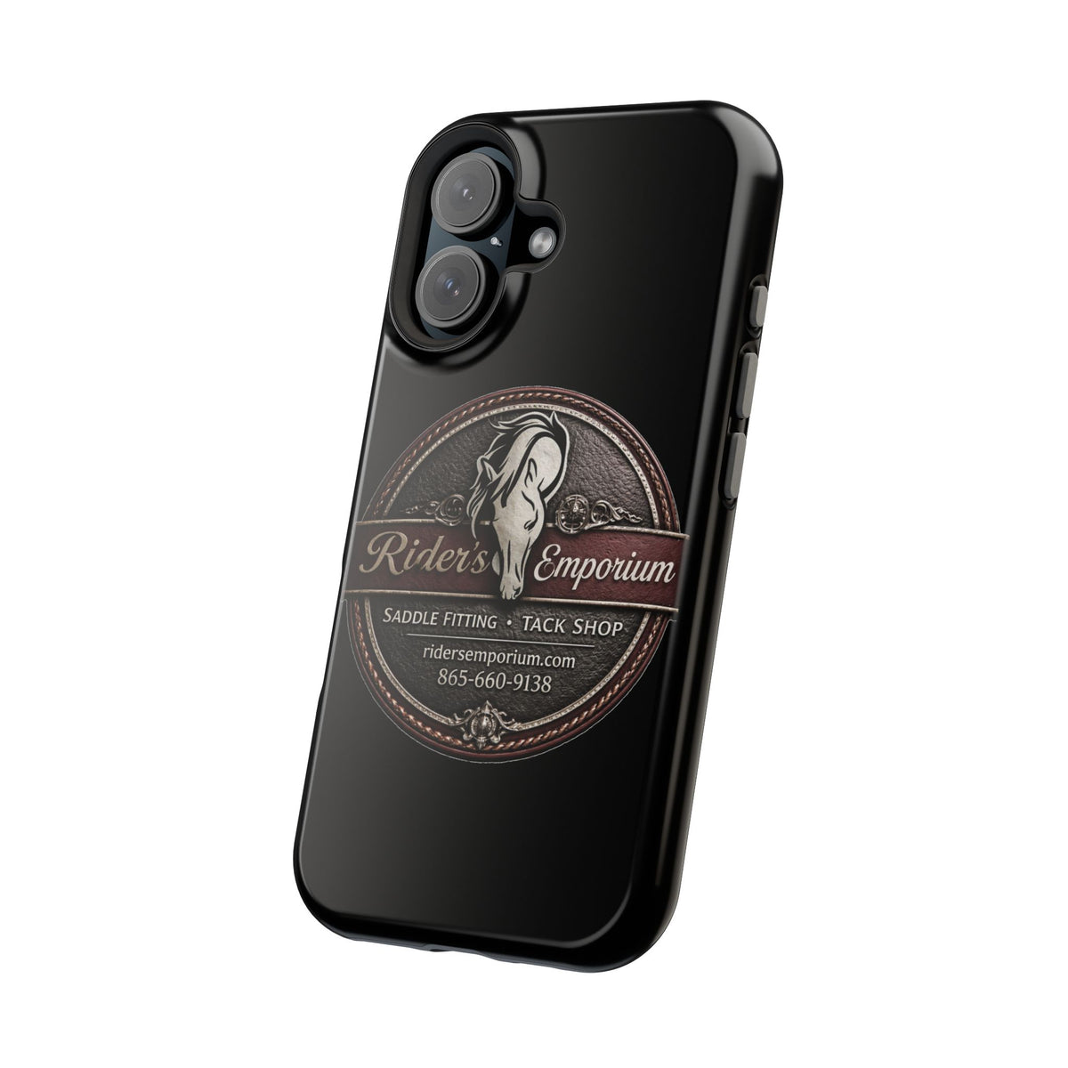 Magnetic Impact-Resistant Phone Case — Saddle Shop Logo