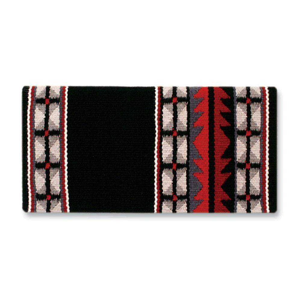 1448-1 Mojave Wool Blanket Black Ash Chocolate Red