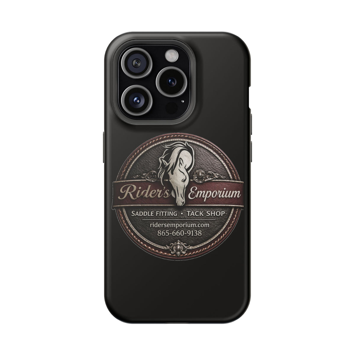 Magnetic Impact-Resistant Phone Case — Saddle Shop Logo