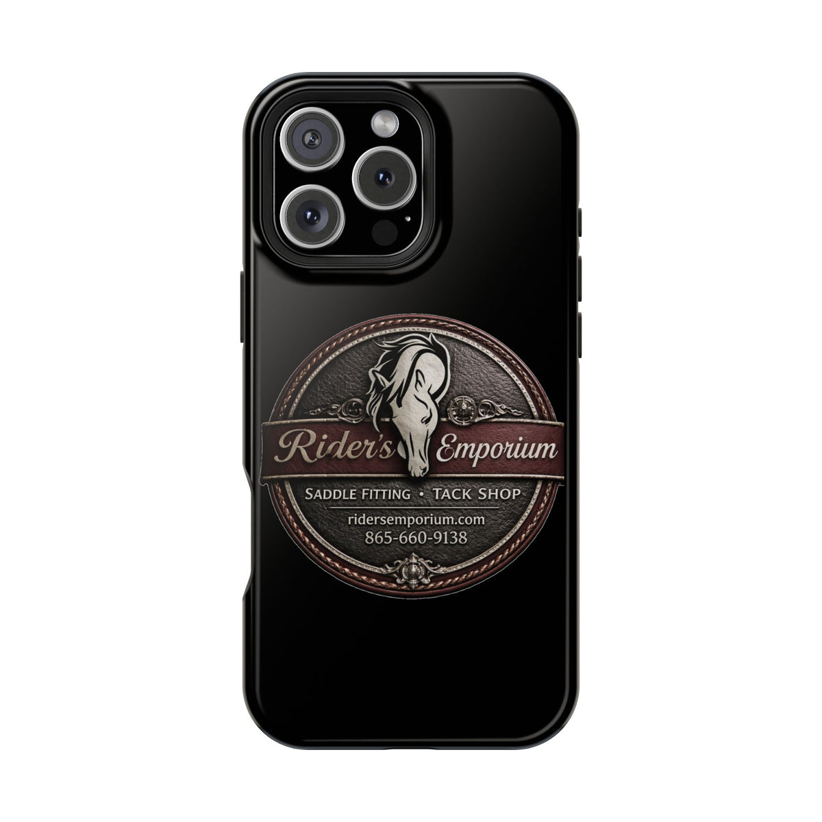 Magnetic Impact-Resistant Phone Case — Saddle Shop Logo