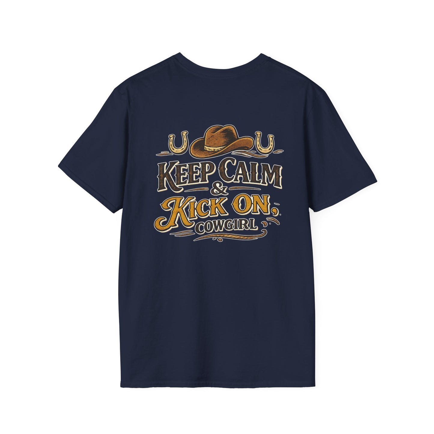 "Keep Calm & Kick On Cowgirl" T-Shirt