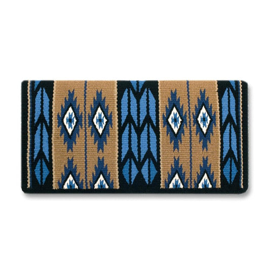1466-3 Flying Eagle 38x34 New Zealand Wool Saddle Blanket BLUE