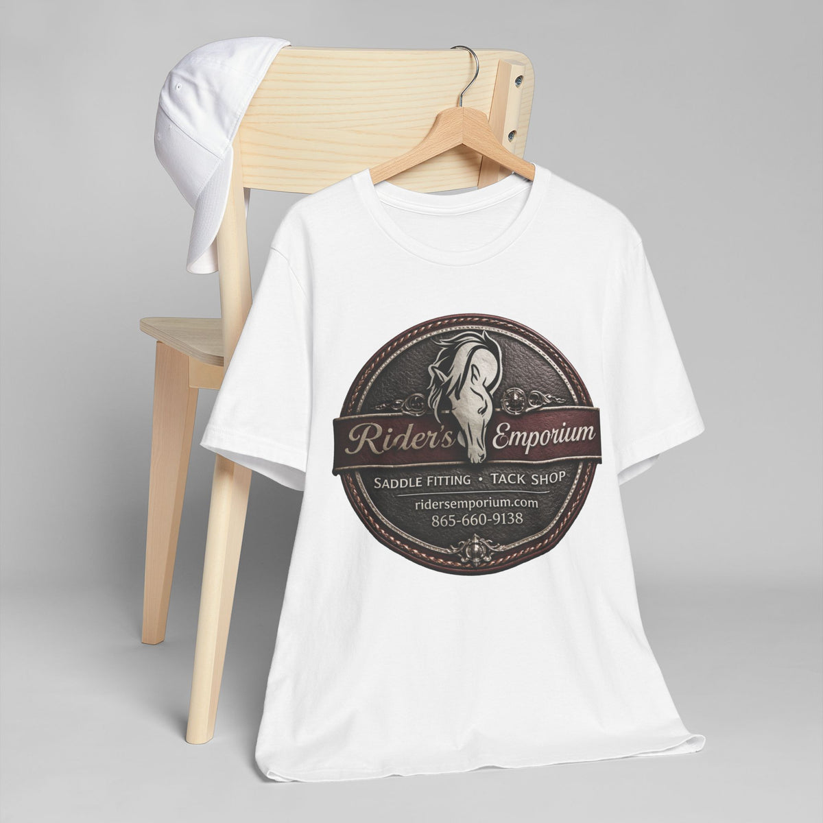 Rider's Emporium Logo T-Shirt — Saddle Fitting & Tack Shop Tee