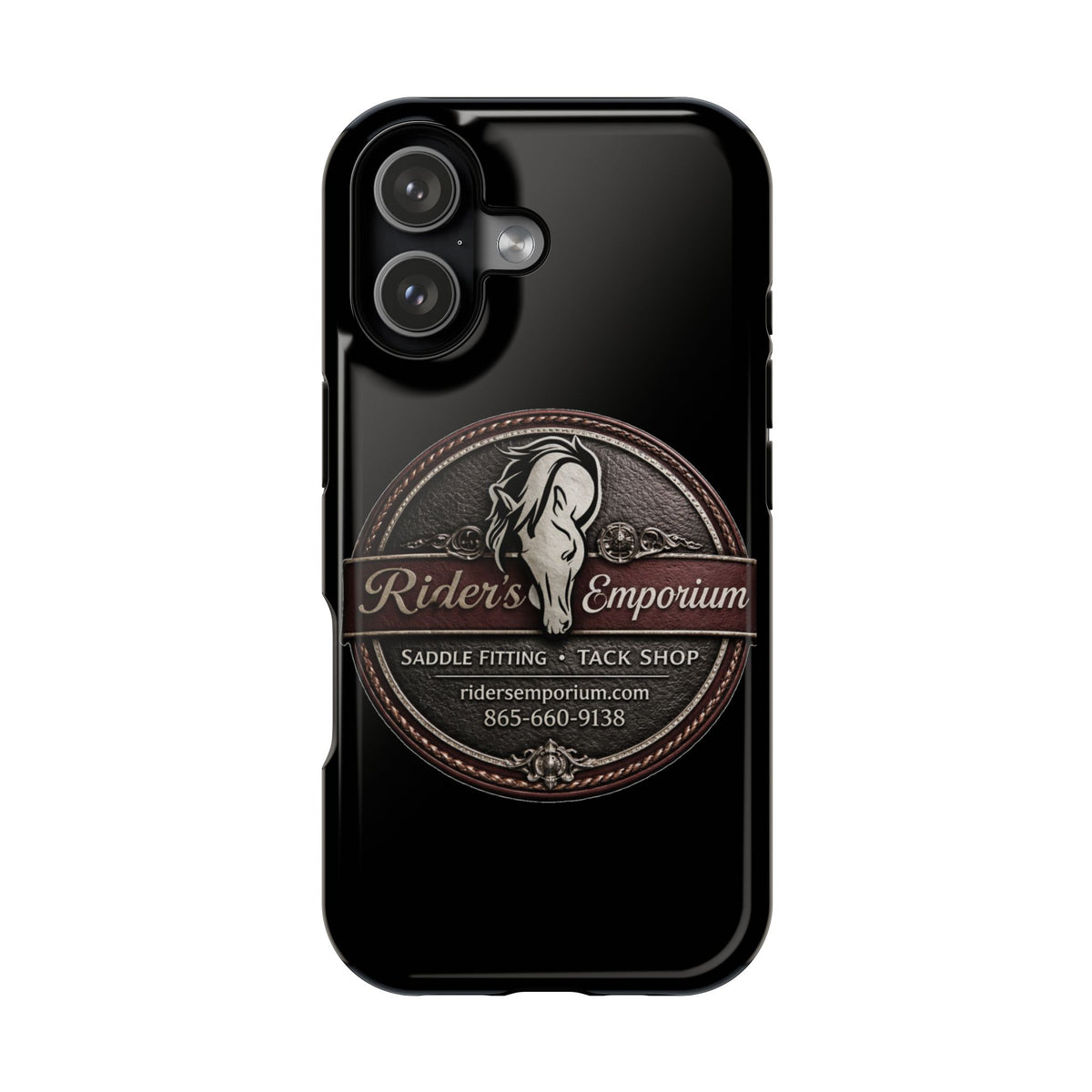 Magnetic Impact-Resistant Phone Case — Saddle Shop Logo