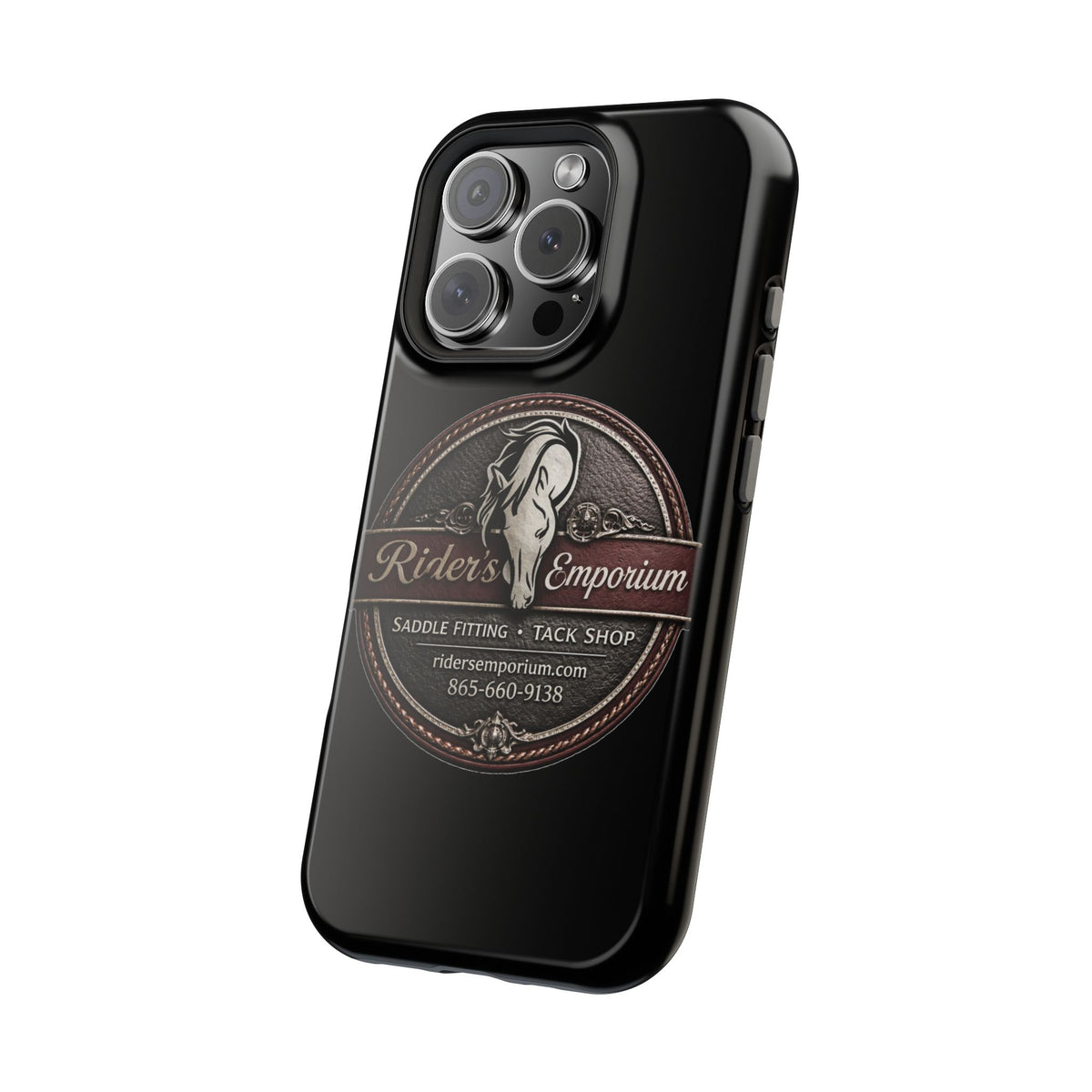 Magnetic Impact-Resistant Phone Case — Saddle Shop Logo