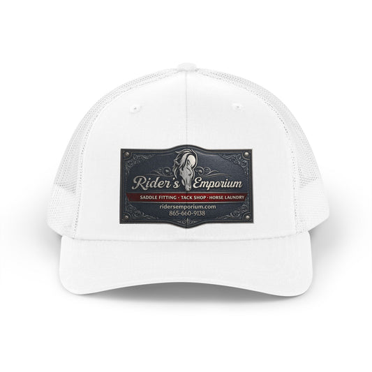 Retro Trucker Hat — 'Rider's Emporium' Vintage Motorcycle Patch Cap