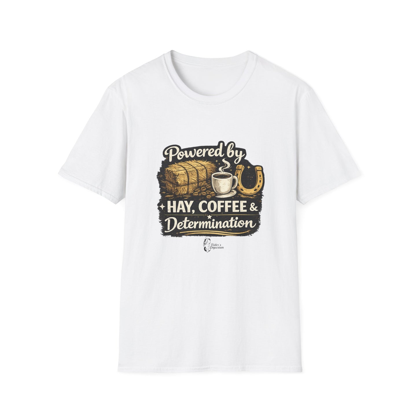 "Powered by Hay, Coffee & Determination" Softstyle T-Shirt