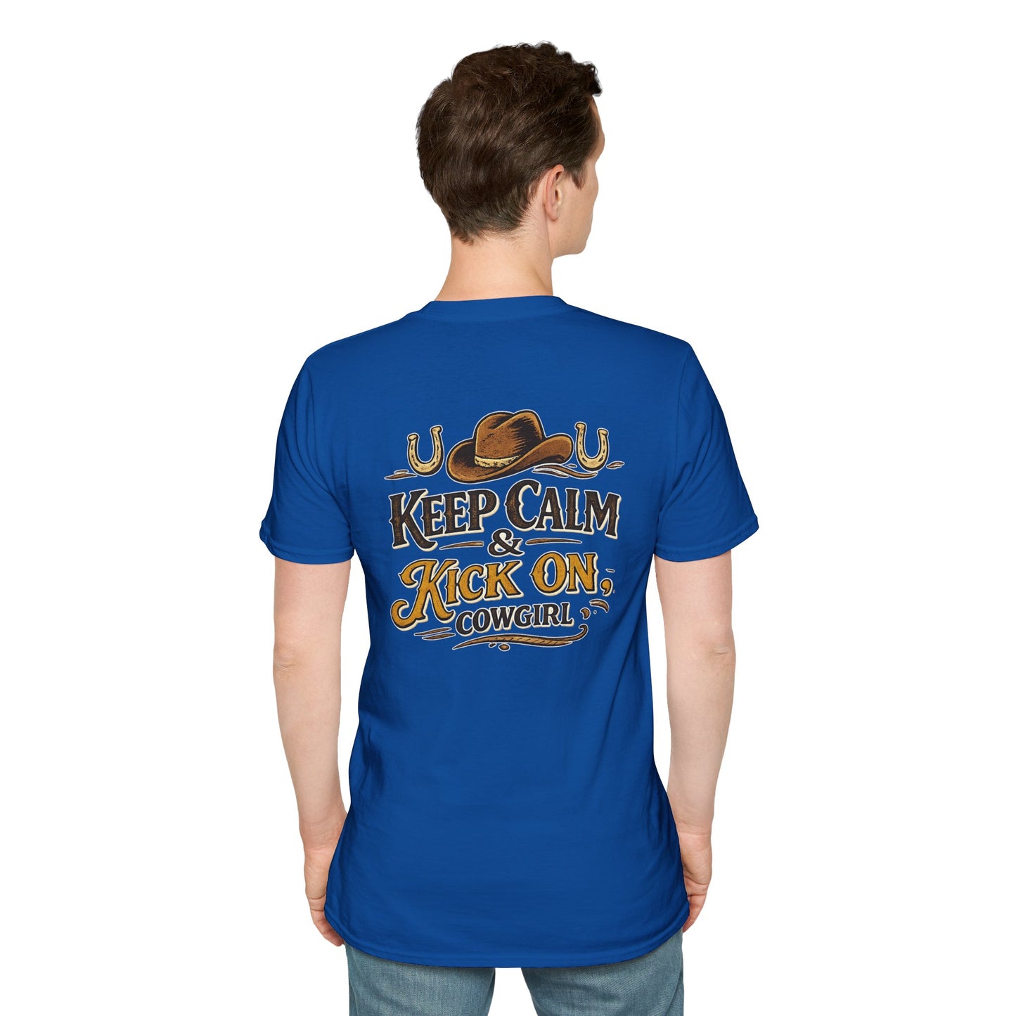 "Keep Calm & Kick On Cowgirl" T-Shirt
