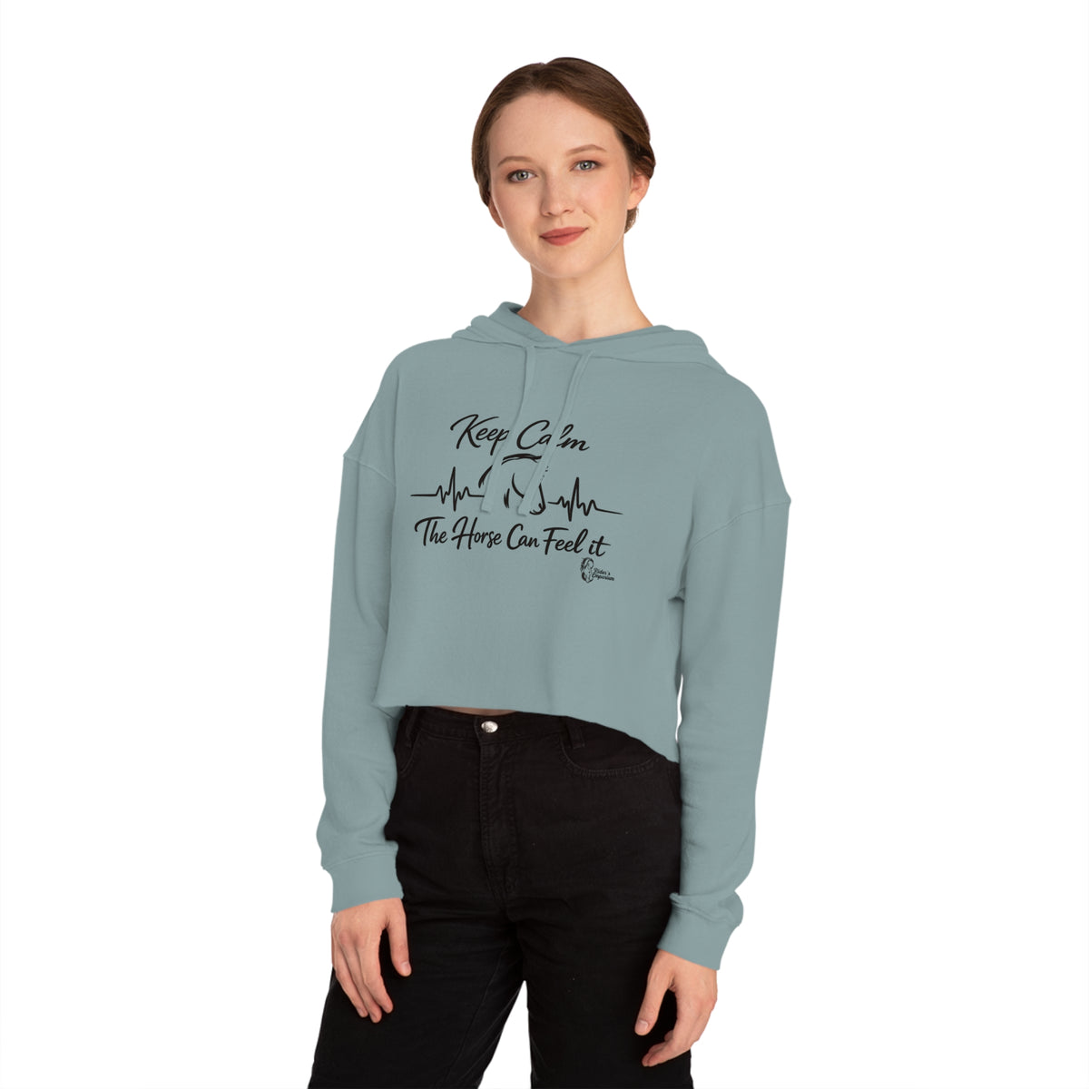 "Keep Calm The Horse Can Feel It" Cropped Hoodie