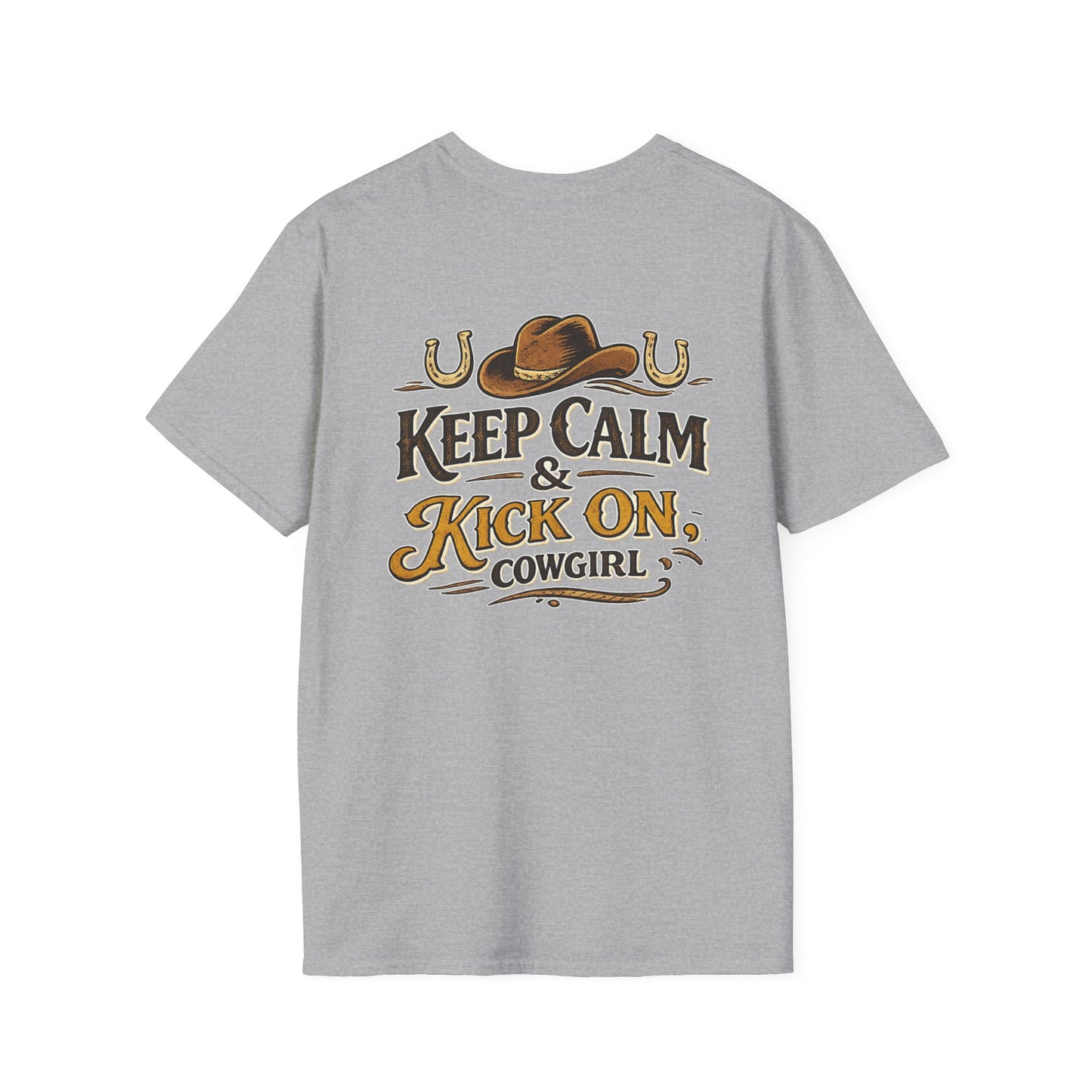 "Keep Calm & Kick On Cowgirl" T-Shirt