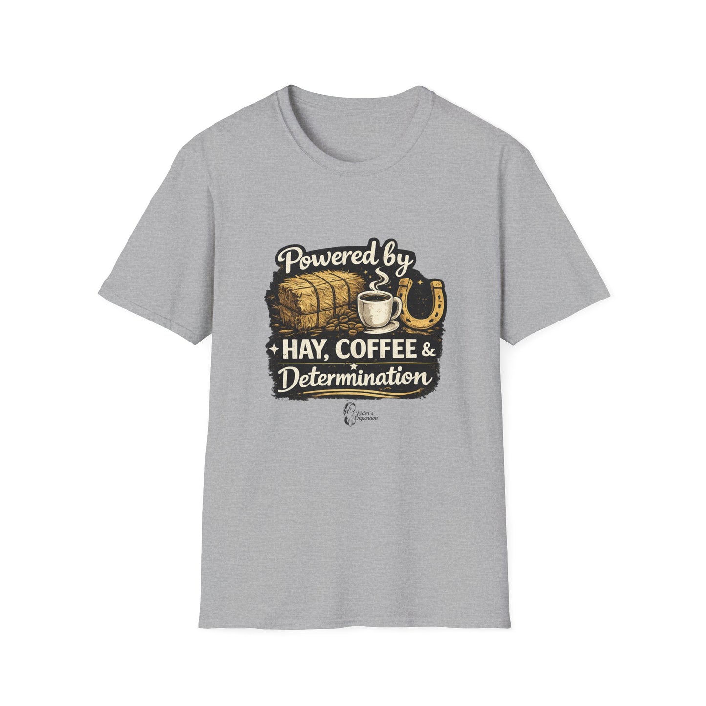 "Powered by Hay, Coffee & Determination" Softstyle T-Shirt
