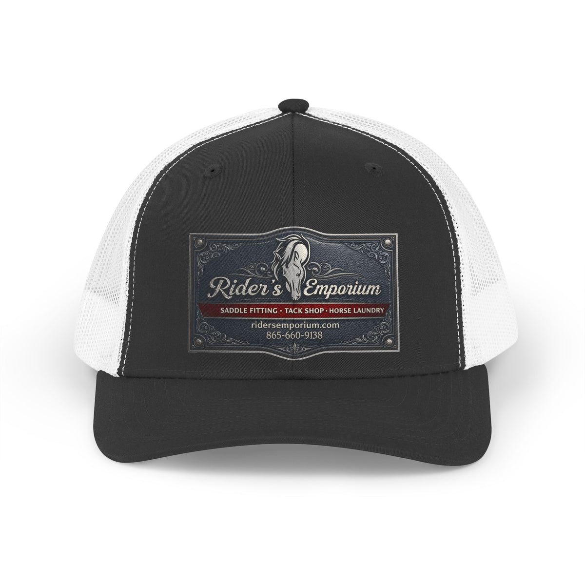 Retro Trucker Hat — 'Rider's Emporium' Vintage Patch Cap