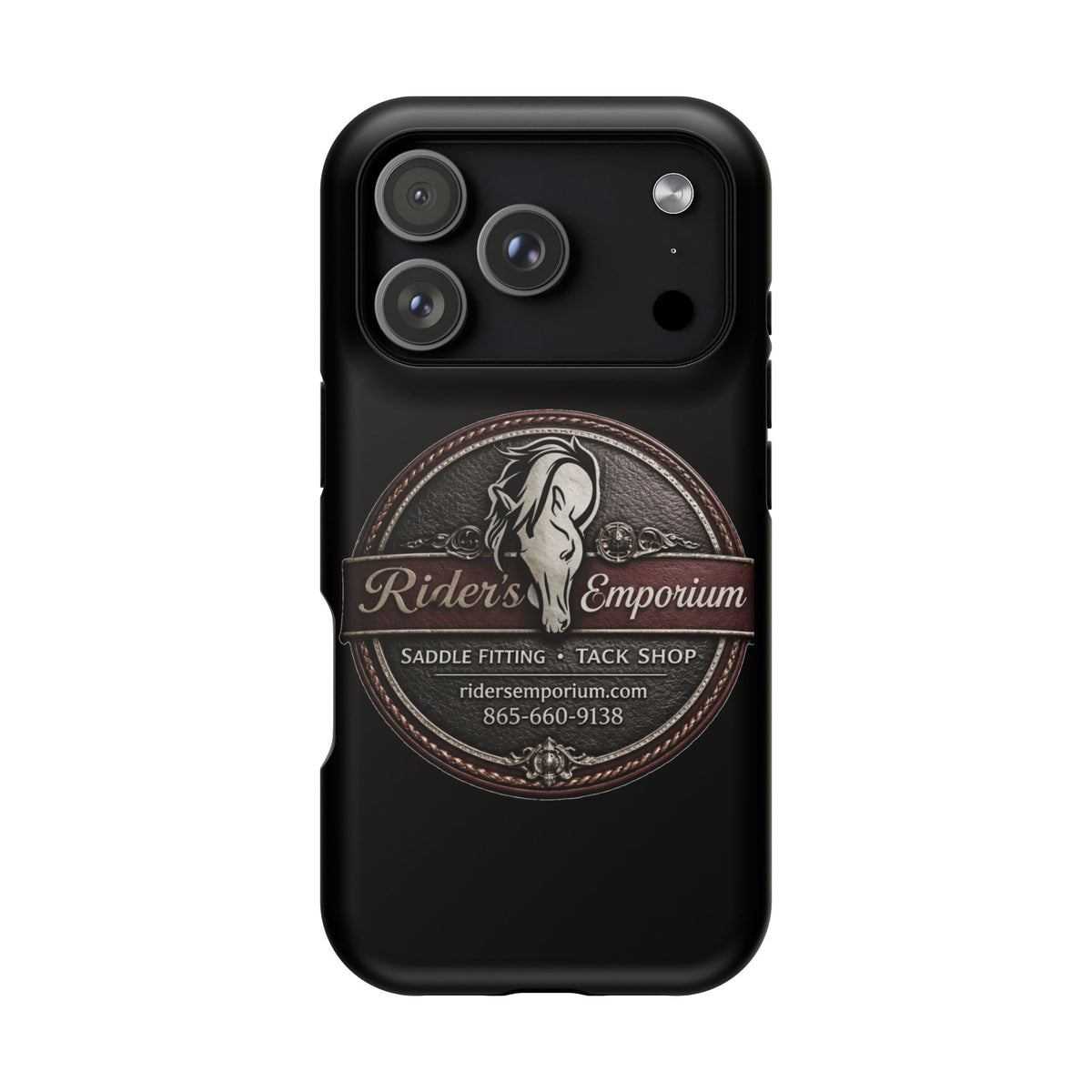 Magnetic Impact-Resistant Phone Case — Saddle Shop Logo