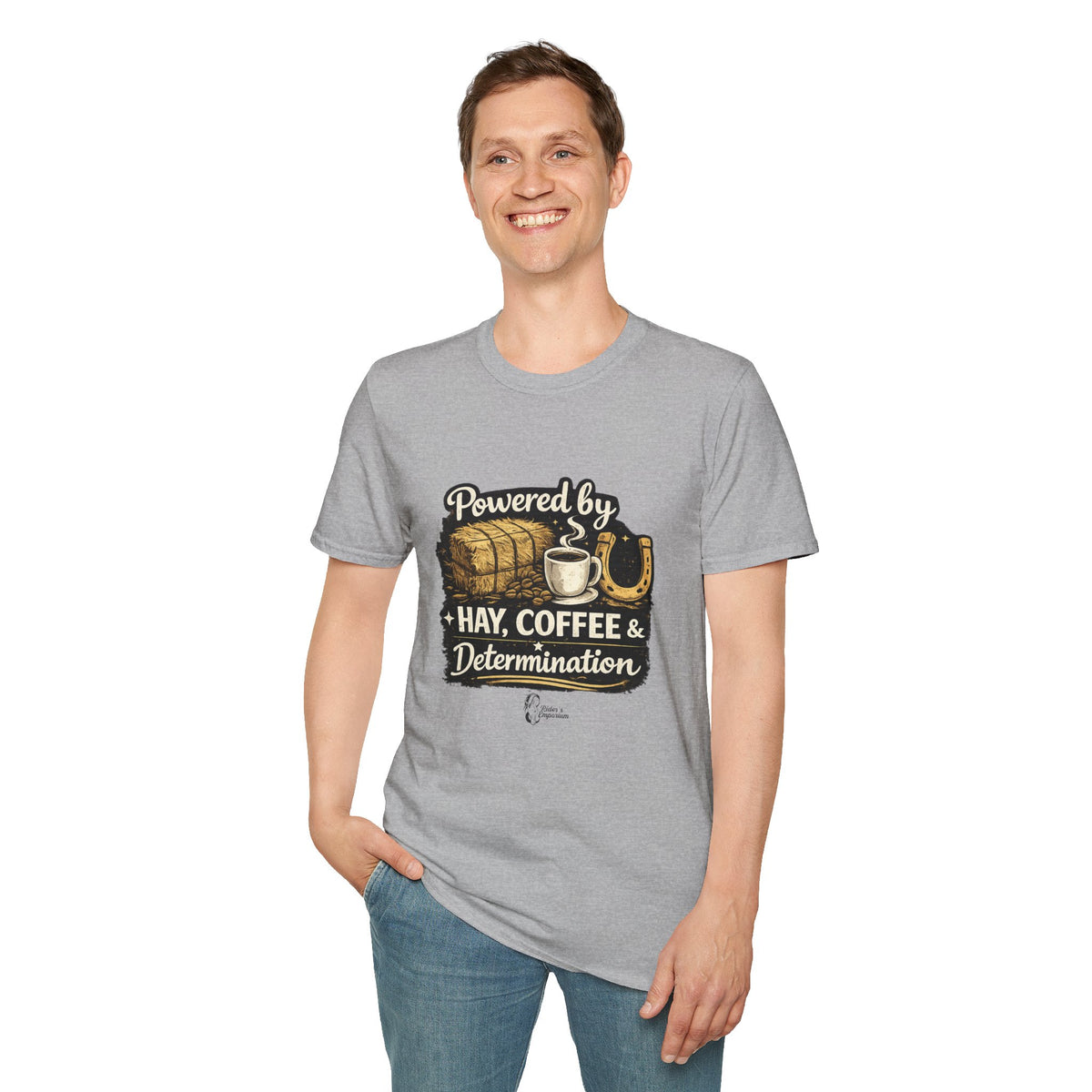 "Powered by Hay, Coffee & Determination" Softstyle T-Shirt